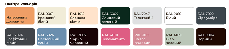 Палітра кольорів панелі рекуператора Climtec Quattro Standard Палітра кольорів панелі рекуператора Climtec Quattro Standard фото
