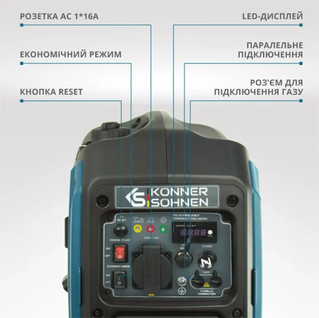 Плюсы инверторного генератора KS 2000iG S Плюсы инверторного генератора KS 2000iG S фото 2