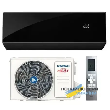 Кондиціонер тепловий насос Kaisai KRB-09TLHI / KRWB-09TLHO Pro Heat Black - Фото 1