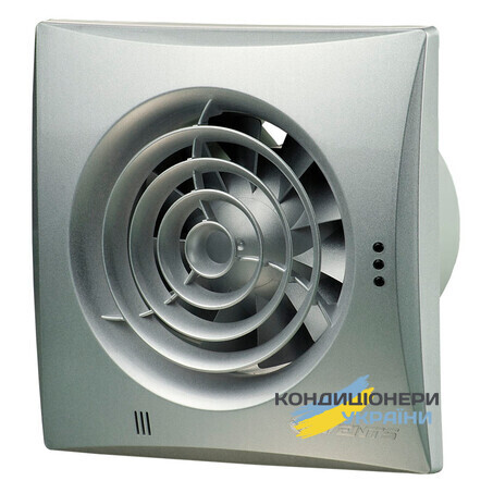 Вытяжной вентилятор Вентс 100 Квайт T Алюминий матовый с таймером - Фото 1